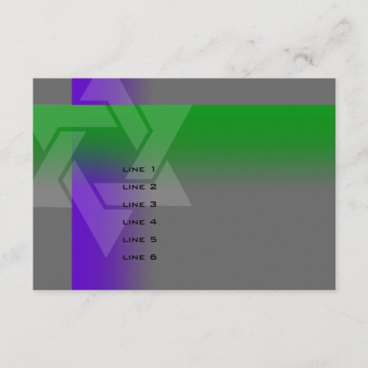 Carte Bar Mitzvah violet et vert sur n'importe quelle co (Devant)