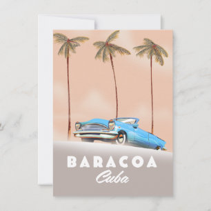 Carte Baracoa Cuba voiture ancienne