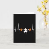 Carte Barbell Weightlifting Heartbeat Bodybuilding (Fleur jaune)