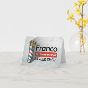 Carte Barber Hair Shop King Crown Barber Pole Hair Salon