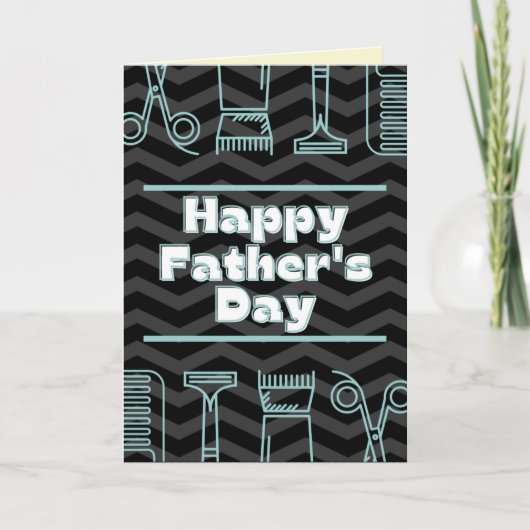 Carte Barber Theme Happy Fête des pères Card (Devant)
