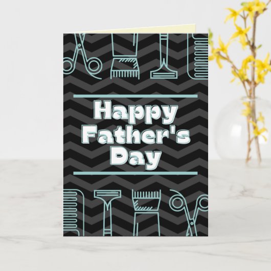 Carte Barber Theme Happy Fête des pères Card (Fleur jaune)