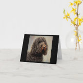 Carte Barbet - Portrait de chien (Fleur jaune)