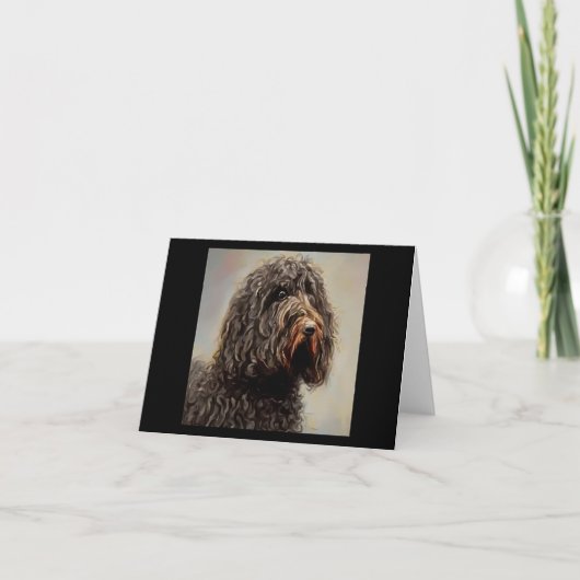 Carte Barbet - Portrait de chien (Devant)