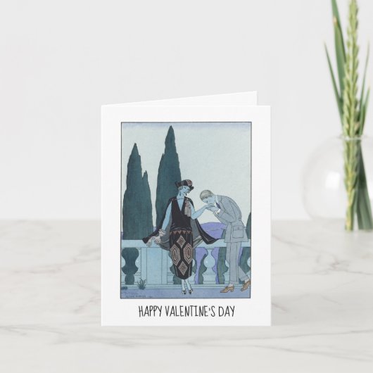 Carte Barbier Rétro Vintage Élégant Saint Valentin (Devant)