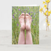 Carte Barefeet En Fleur sauvage Anniversaire (Fleur jaune)