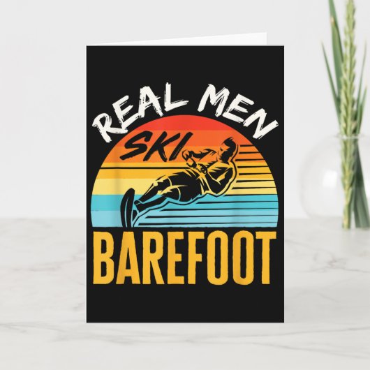 Carte Barefoot Water Skiing Skier Funny Real Men Ski Bar (Devant)