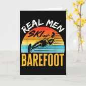 Carte Barefoot Water Skiing Skier Funny Real Men Ski Bar (Fleur jaune)