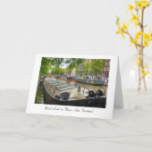 Carte Barge du canal d'Amsterdam, Bonne chance dans une (Fleur jaune)