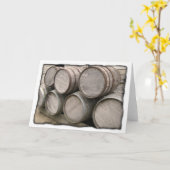 Carte Barils rustiques en bois (Fleur jaune)