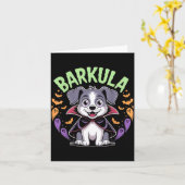 Carte Barkula Chien Mignon Halloween Vampire (Fleur jaune)
