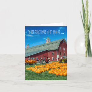 Carte Barn avec citrouilles Pensées pour toi