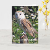 Carte Barn Owl Birthday Card (Fleur jaune)