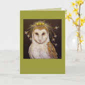Carte Barn Owl Bride (Fleur jaune)