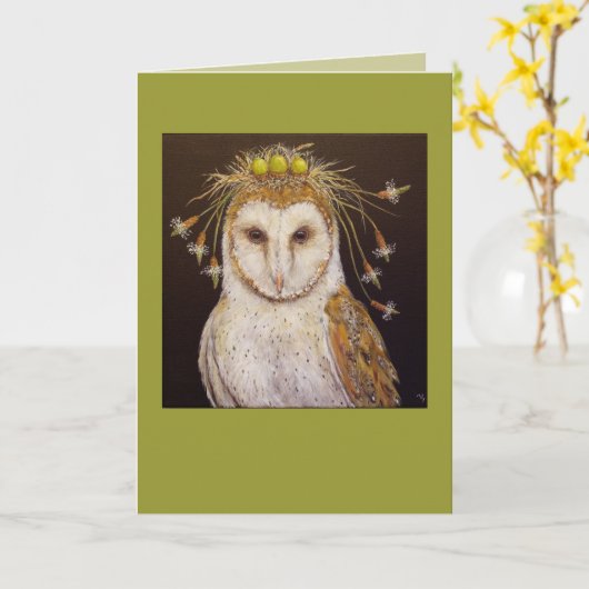 Carte Barn Owl Bride (Fleur jaune)
