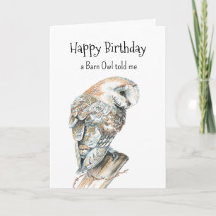 Carte Barn Owl Personnalité Anniversaire Amusant Oiseau