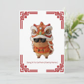 Carte Barongsai Capybara Chinese New Year (Debout devant)