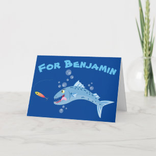 Carte Barracuda, dessin animé sur la pêche
