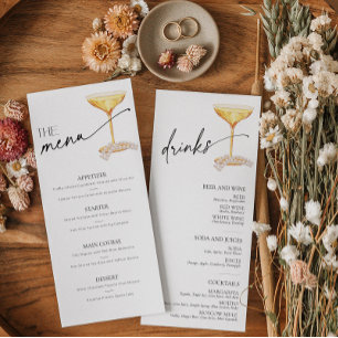 Carte Barre de Brunch Neutre Neutre Perles et Prosecco