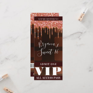 Carte Barre de chocolat VIP à la goutte de paillettes ro