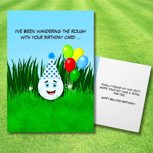 Carte Barrière Joyeux Anniversaire Funny Golf Ball En Ro