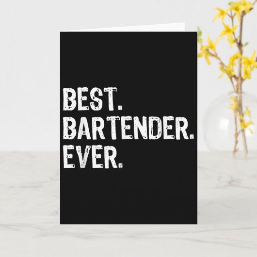 Carte Bartender Ever Bartending Funny Gift Christmas  (Fleur jaune)
