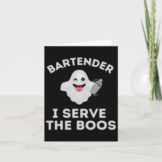 Carte Bartender Halloween Chemise Bartender Ghost I Sert (Devant)