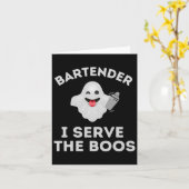 Carte Bartender Halloween Chemise Bartender Ghost I Sert (Fleur jaune)
