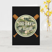 Carte Base-ball 100e jour d'école camouflage  (Fleur jaune)