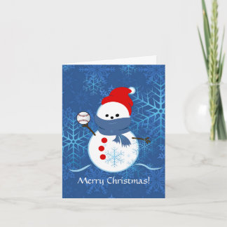 Carte - base-ball de bonhomme de neige