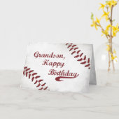 Carte Base-ball grunge d'anniversaire de petit-fils (Fleur jaune)