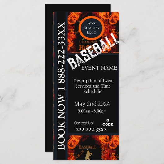 CARTE BASEBALL (Devant / Derrière)