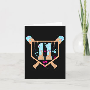 Carte Baseball 11 ans Glace Cream Drip 11e anniversaire