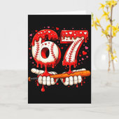 Carte Baseball 67 Crème Glacée Drip Six Sept Garçons Fun (Fleur jaune)