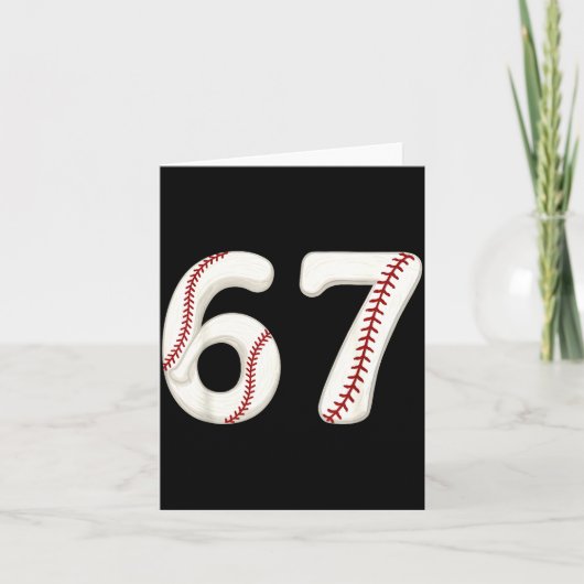 Carte Baseball 67 Number Funny Six Seven Gen Alpha Meme  (Devant)