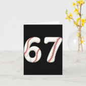 Carte Baseball 67 Number Funny Six Seven Gen Alpha Meme  (Fleur jaune)