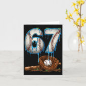 Carte Baseball 67 six seven meme funny 6-7 drip baseball (Fleur jaune)