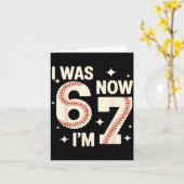 Carte Baseball 7e anniversaire drôle 6 7 ans j'avais 6 7 (Fleur jaune)