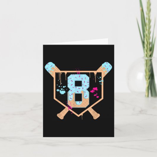 Carte Baseball 8 Ans Crème Ice Driam 8e Anniversaire Bo (Devant)