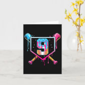 Carte Baseball 9 année Old Ice Cream Driam 9th Birthday  (Fleur jaune)