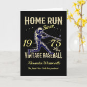 Carte Baseball Ajouter Votre Nom Année Message Noir Anni (Fleur jaune)