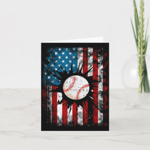 Carte Baseball Américain Drapeau États-Unis 4 Juillet Ga