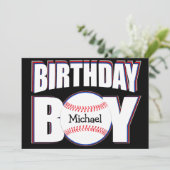 Carte Baseball Anniversaire Garçon Custom Baseball Nom d (Debout devant)