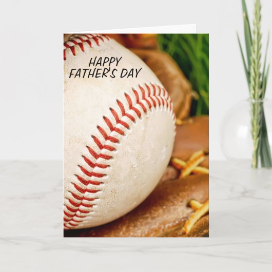 Carte Baseball avec Glove Happy Fête des pères (Devant)