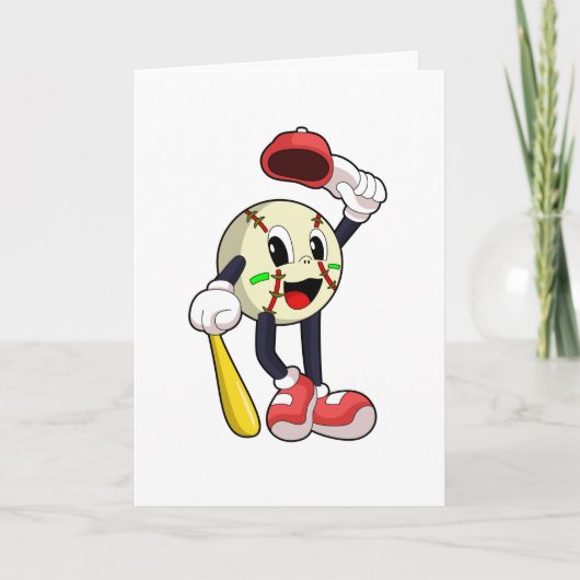 Carte Baseball avec une batte de baseball (Devant)