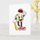 Carte Baseball avec une batte de baseball (Fleur jaune)