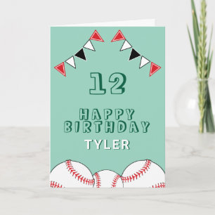 Carte Baseball Ball Flags Anniversaire de enfant sportif