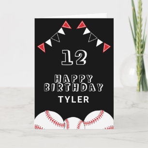 Carte Baseball Ball Flags Anniversaire de enfant sportif