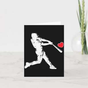 Carte Baseball Batteur Silhouette Jour de la Saint-Valen