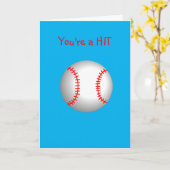 Carte Baseball blanc Red Stitching Vous êtes un HIT (Fleur jaune)